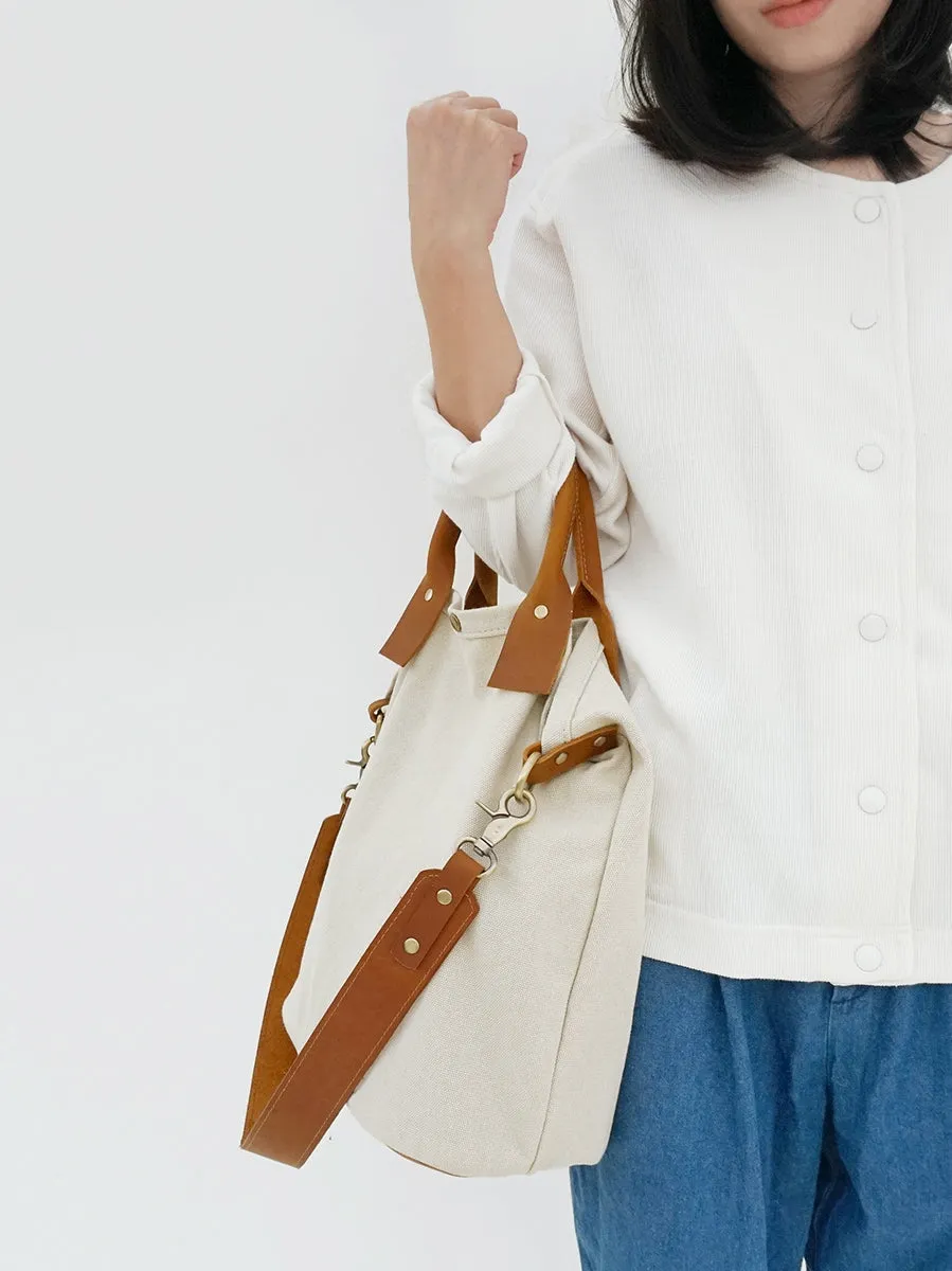 White Gray Canvas Tote Bags Canvas Messenger Handbag Womens Canvas Shoulder Tote Bag for Men