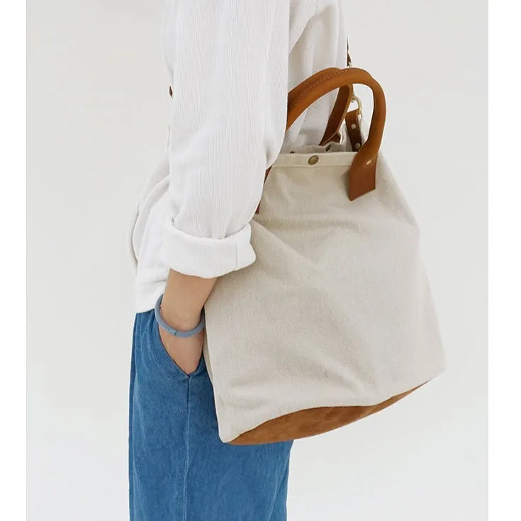 White Gray Canvas Tote Bags Canvas Messenger Handbag Womens Canvas Shoulder Tote Bag for Men