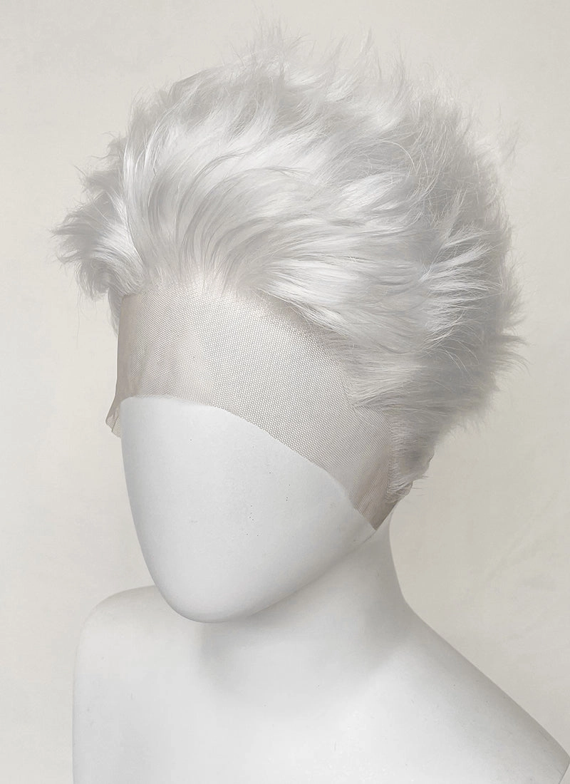 White Wavy Lace Front Synthetic Men's Wig LF6077