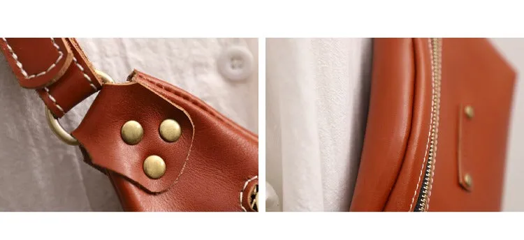 Women Brown LEATHER Sling Bag Cute Side Bag WOMEN SHOULDER BAG Small Crossbody Purse FOR WOMEN
