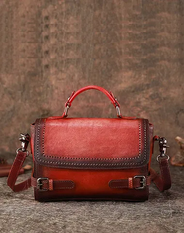 Womens Brown Leather Satchel Bag School Shoulder Bag Best Crossbody Purse for Ladies