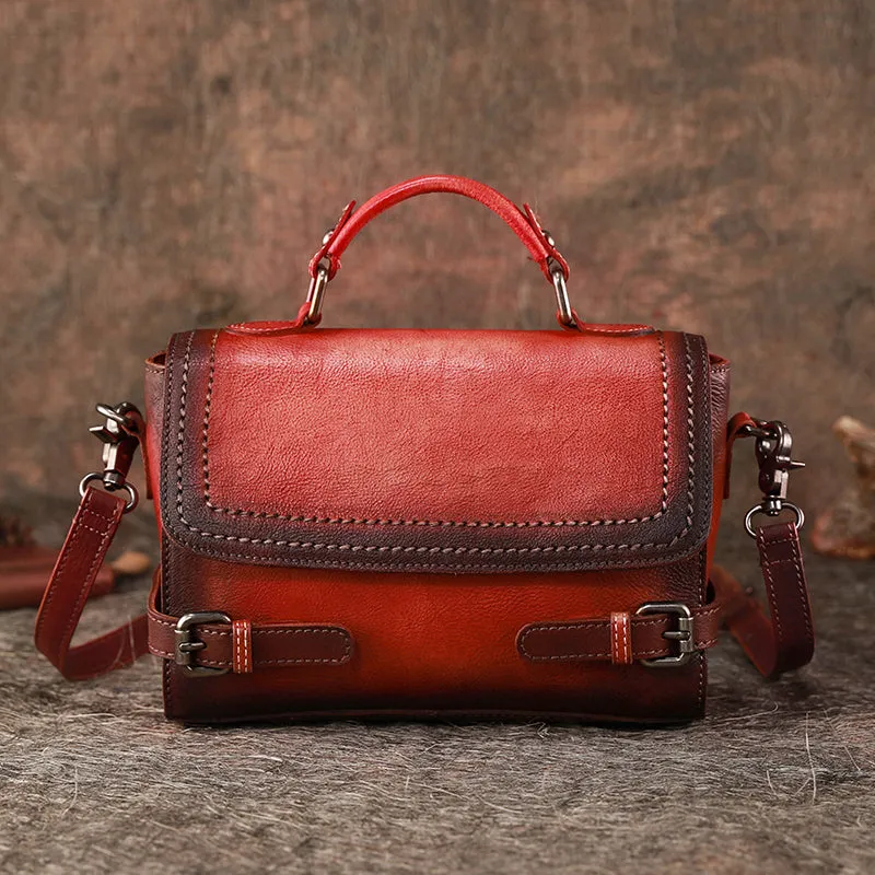 Womens Brown Leather Satchel Bag School Shoulder Bag Best Crossbody Purse for Ladies