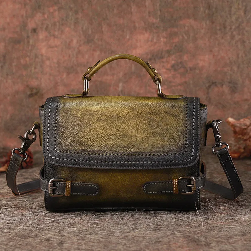 Womens Brown Leather Satchel Bag School Shoulder Bag Best Crossbody Purse for Ladies