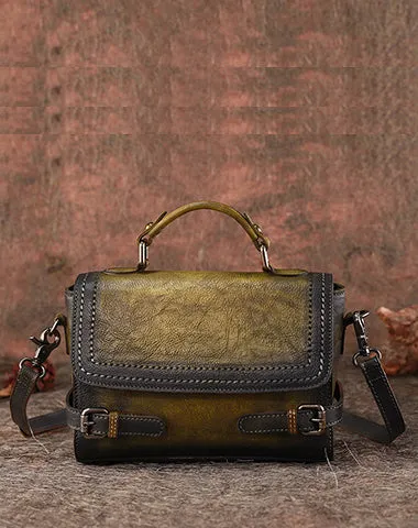 Womens Brown Leather Satchel Bag School Shoulder Bag Best Crossbody Purse for Ladies