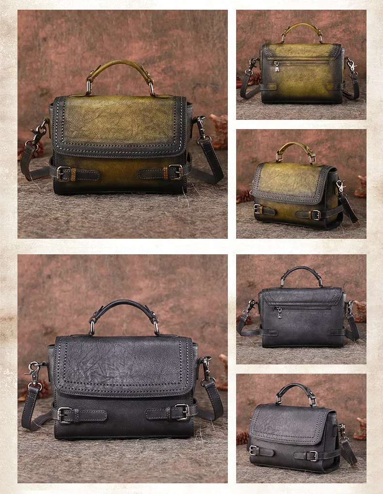 Womens Brown Leather Satchel Bag School Shoulder Bag Best Crossbody Purse for Ladies
