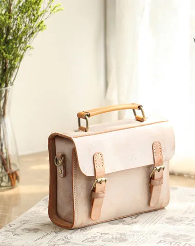 Womens Gray Leather Small Satchel Bag Waxed Leather Cambridge Small Handbag Shoulder Bag Purse for Women