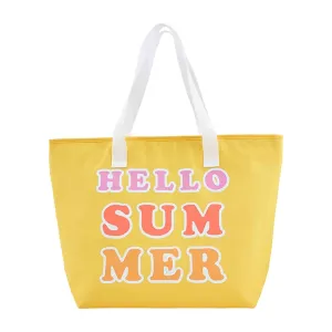 Women's Hello Summer Cooler Tote Bag In Yellow