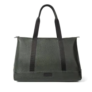 Women's Leather Duffle Weekender Bag In Green