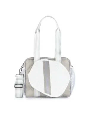 Women's Pickleball Tote Bag In White Neoprene