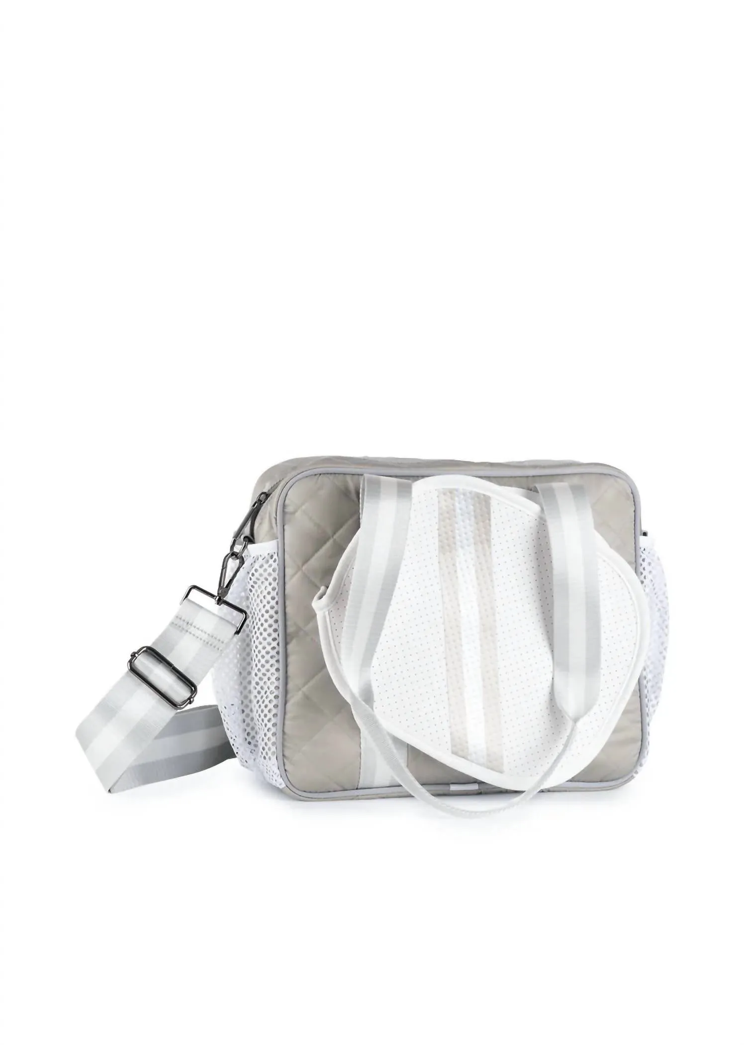 Women's Pickleball Tote Bag In White Neoprene