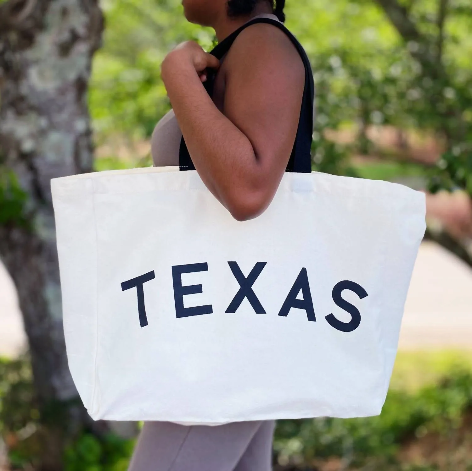 Women's State On My Mind Canvas Tote Texas In White