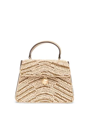 Wood-Bead Embellished Tote Bag