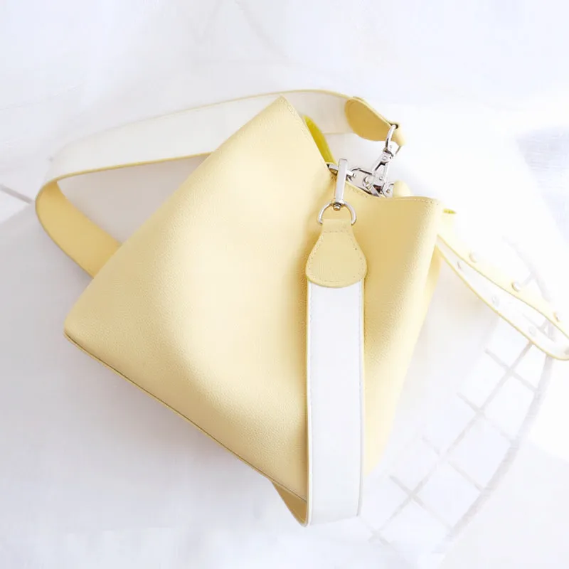 Yellow Cute LEATHER WOMENs Bucket Handbags SHOULDER Purse FOR WOMEN