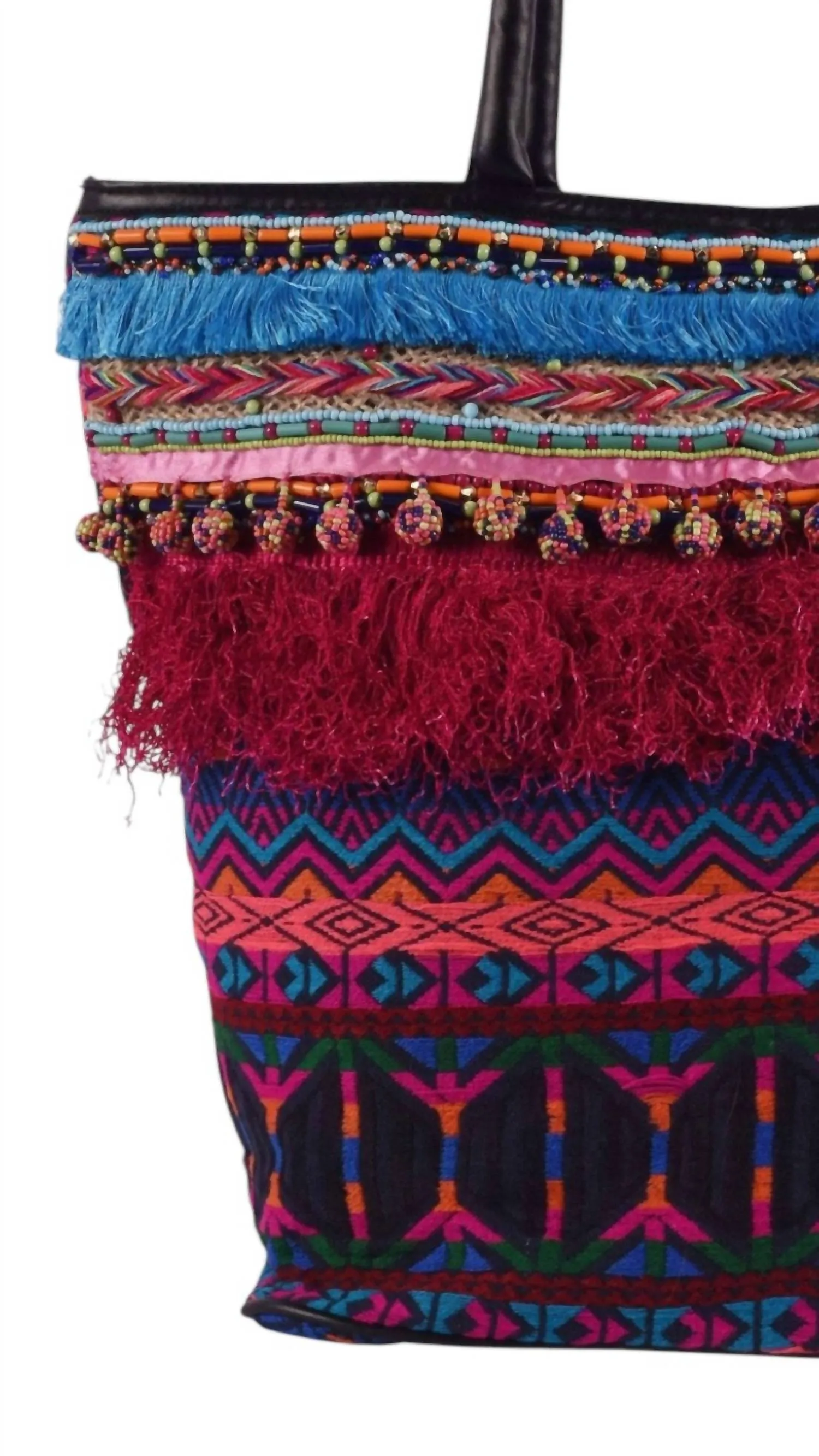 Zula Fringe Tote Bag In Multicolor